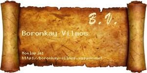 Boronkay Vilmos névjegykártya