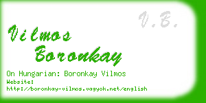 vilmos boronkay business card